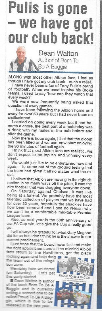 DeanoTheBaggie's tweet photo. My piece in the @ExpressandStar #WBA https://t.co/hFza3KQ7oa
