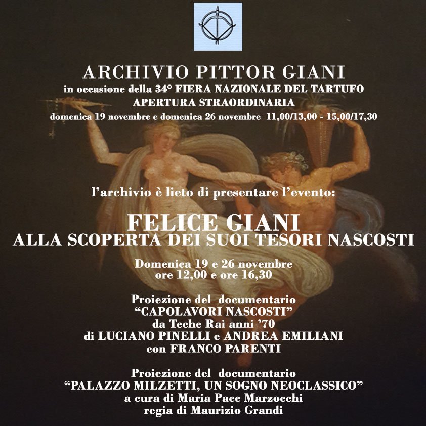 pittorgiani's tweet photo. L'archivio Pittor Giani ricorda l'appuntamento di domenica 26 novembre con l'evento:"FELICE GIANI ALLA SCOPERTA DEI SUOI TESORI NASCOSTI" @ArteMagazine @MuseoCanova @FinestreArte @artinfiera @GalleriaBaroni @MiBACT @Musei_Pellizza @PinAgnelli @GAM_Milano @perosi60 @gamtorino https://t.co/LUvX0FeFGl