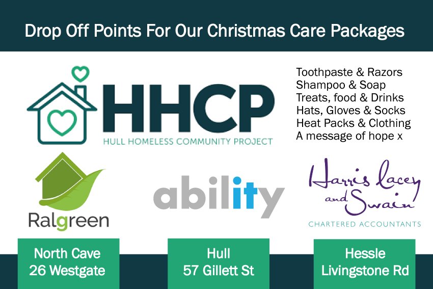 weareability's tweet image. We area drop off point in #Hull for care package donations in aid of @hull_homeless this Christmas together with our friends @HLASAccountants  &amp;amp; @Ralgreenuk