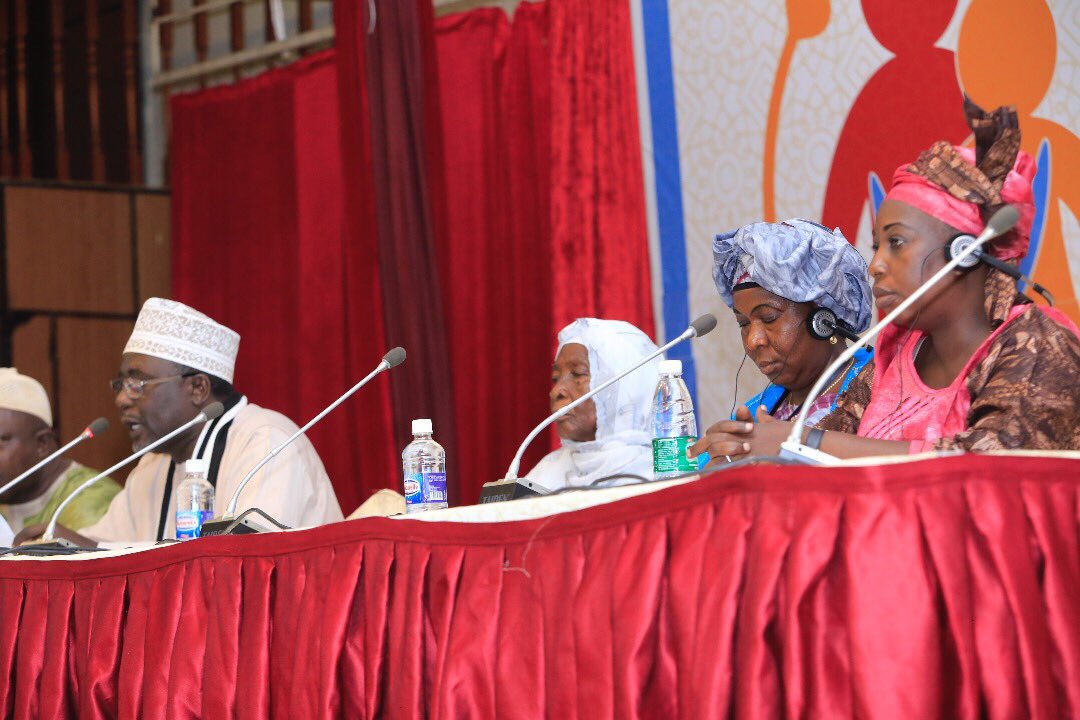UNICEFGambia's tweet photo. Expert panel featuring leaders in religion and health, as well as ex-circumcisers, including Aja Babung Sidibeh, who has ‘dropped the knife’ and now advocates to #EndFGM. #CIFAW220 https://t.co/1hjJZfI6Kx