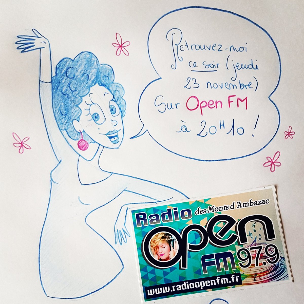 RaissaDessine's tweet photo. Rendez-vous ce soir à 20h10 sur @RadioMatin87 ! Je ne sais pas si vous entendrez bien mes dessins par contre... ^^
#openfm #interview #radio #guest https://t.co/S0DlqCyBZb