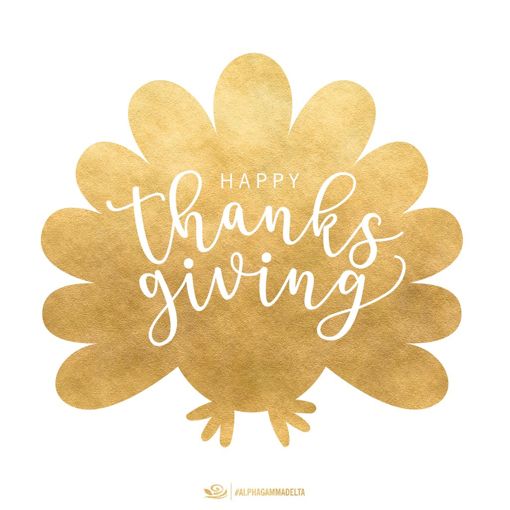 alphagamgcsu's tweet photo. Here’s to enjoying the company of good friends and family. Happy Thanksgiving! #AlphaGammaDelta 💛🍂 https://t.co/Z89HVjxoHn