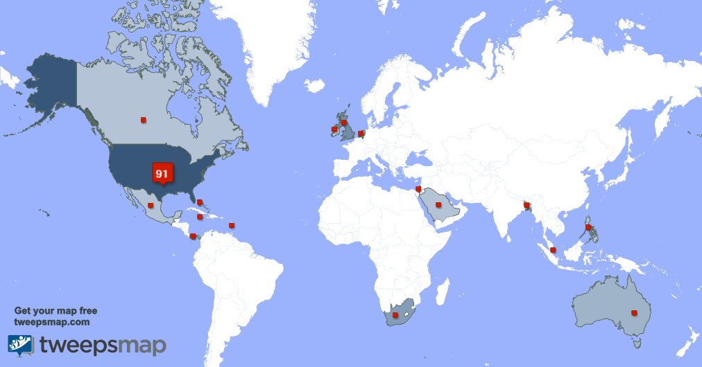 ScottBaker2017's tweet photo. My followers are in USA(89%), UK.(4%)... Get your map too: https://t.co/jiNU1j3mNF https://t.co/icKviTLrQH