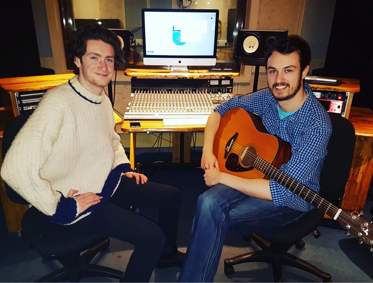 RadioTUDublin's tweet photo. Caoilte Cahill is the director of the 4th year production 'Coffee Cup' posing with a sound lad Ciaran Keane. These two dudes are in the studio today working hard recording... 🎵 #dit #ditfm #filmandbroadcasting #film #recording https://t.co/yfRxq4RDdd