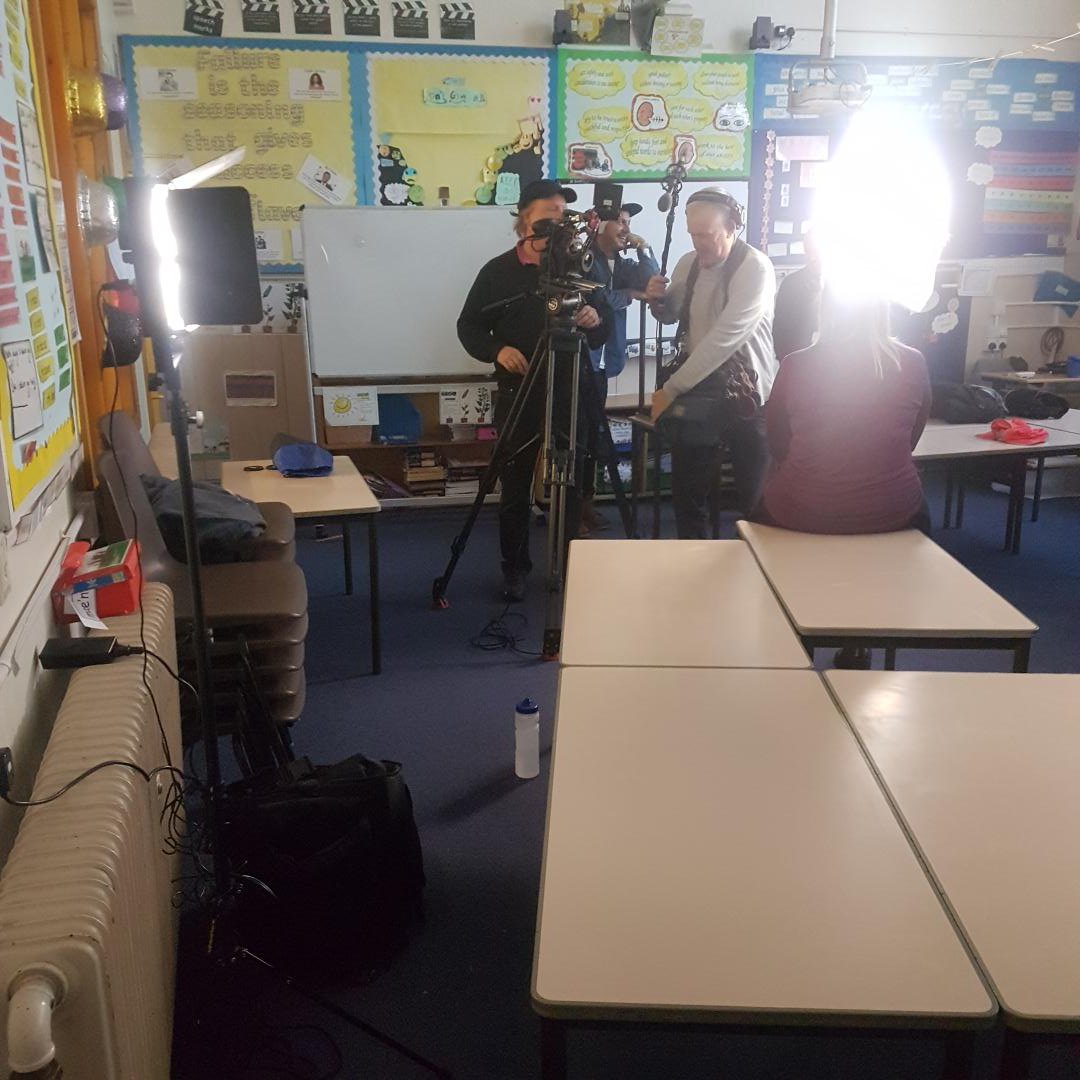 Year5StJos's tweet photo. Thank you BBC Radio Wales for the opportunity to be part of the filming of your TV trailer. Keep your eyes peeled on BBC1 Wales next week #inaction @StJosPrimary @BBCRadioWales https://t.co/yco7uhUps5
