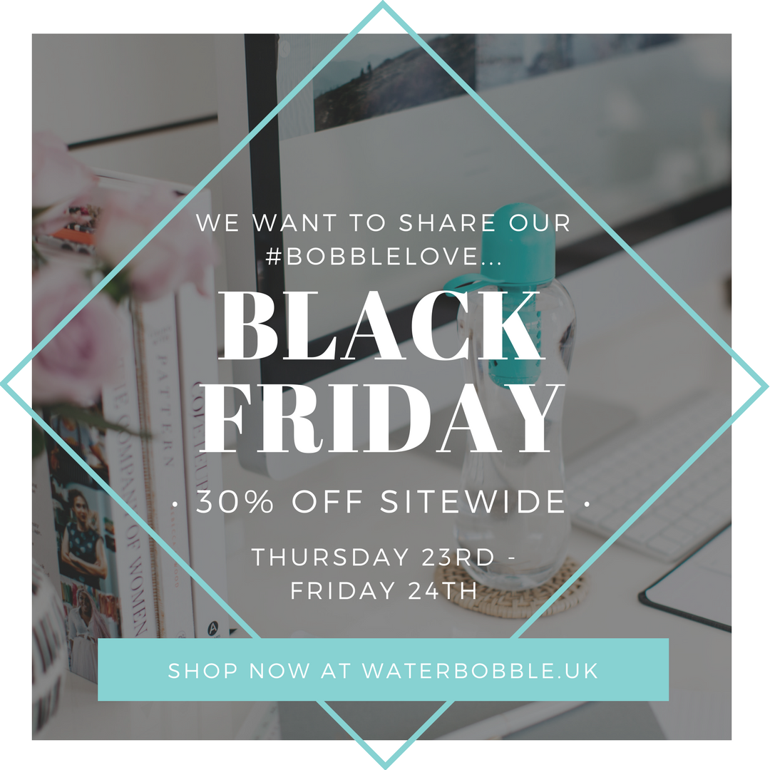 We want to share our #bobblelove with you, enjoy 30% off everything on our site now until tomorrow! shop: waterbobble.uk #BlackFriday