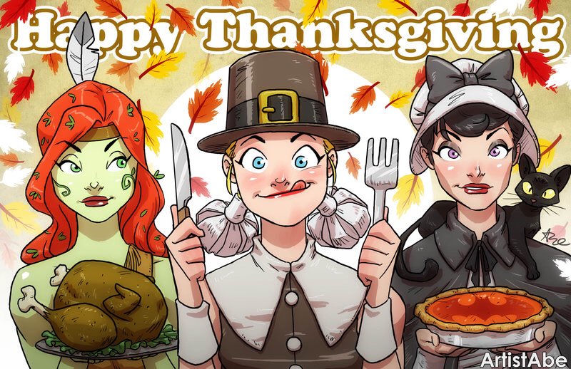 Anime_Bishhh's tweet photo. “Happy Thanksgiving from your favorite DC girls!!! Hope you eat lots of food and get food babies” 😂☺️ https://t.co/NnI5aMRvQY