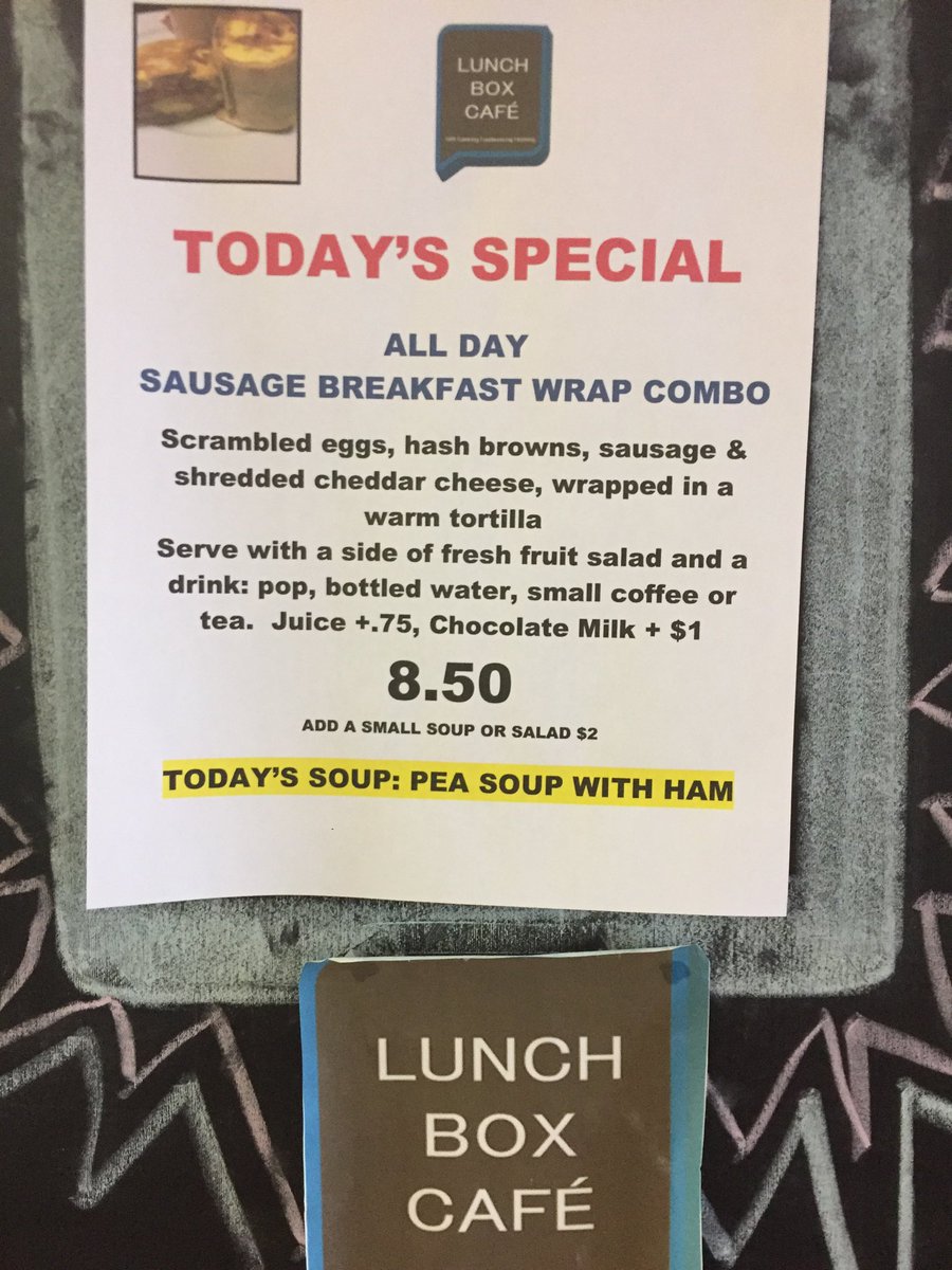 CLNH_Lunchbox's tweet photo. Wrap your tummy around Today’s Special at the Lunchbox Café in Milton #MiltonON #905eats #905lunchtime https://t.co/vCvcKJPNi7