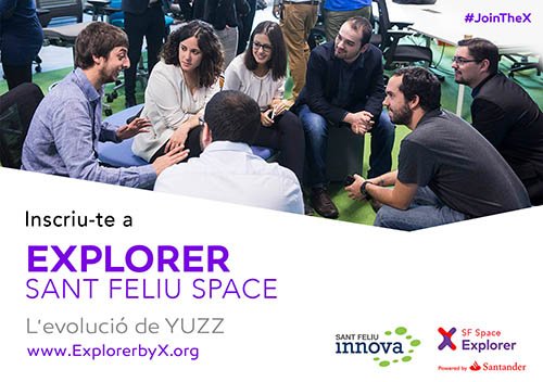 santfeliuinnova's tweet photo. Apunta't al Sant Feliu Space, centre formador Explorer. A https://t.co/gnFLjFjWaL Talent jove, emprenedoria social, base tecnològica, premis. @Yuzzing @jointhex Fins al 8 de desembre!! Join the X. #SantFeliu @ajsantfeliu https://t.co/mIvG4EpPIf