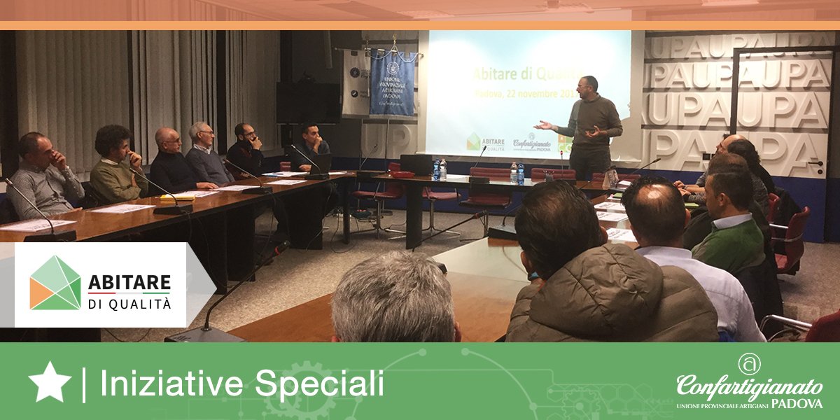 ConfartPadova's tweet photo. Ieri sera a #Padova la presentazione ufficiale del portale di "Abitare di Qualità". 
💻 Navigalo in anteprima: https://t.co/BnRWI2Gnb8 🖱

🏡 Il progetto #AbitareDiQualità è dedicato sia alle aziende artigiane del settore, sia a tutti i cittadini interessati al tema. https://t.co/MiBzBJPgI8