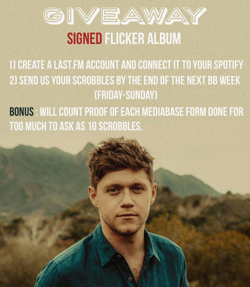 NJHNEWS's tweet image. Giving away a signed #Flicker copy to whoever streams TMTA the most this upcoming BB week (starting tonight at 12am ET) — send proof of scrobbles and mediabase forms to njhnews1@gmail.com
