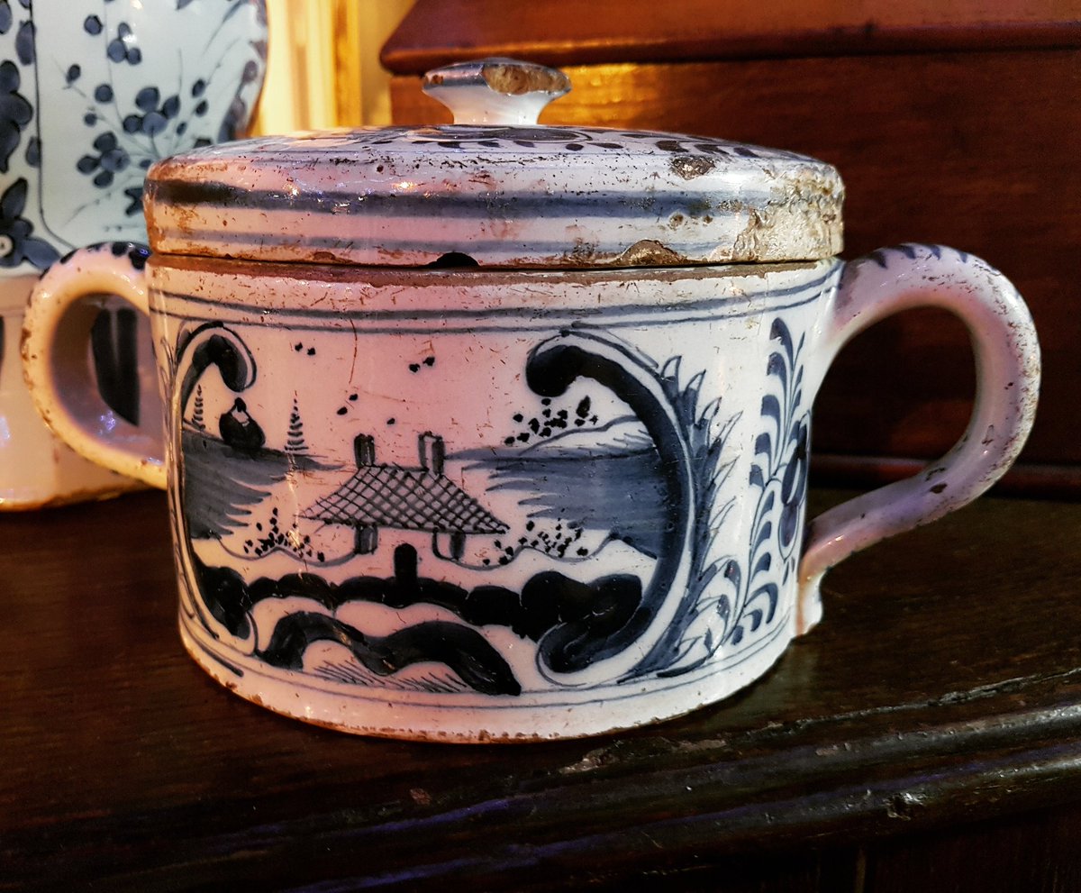 HoltAntiquesLtd's tweet photo. Early #18thcentury #antique #delft #porringer with original lid now #forsale @holtantiquesltd #walsingham #delftware #blueandwhite https://t.co/MfV5RXXLxe