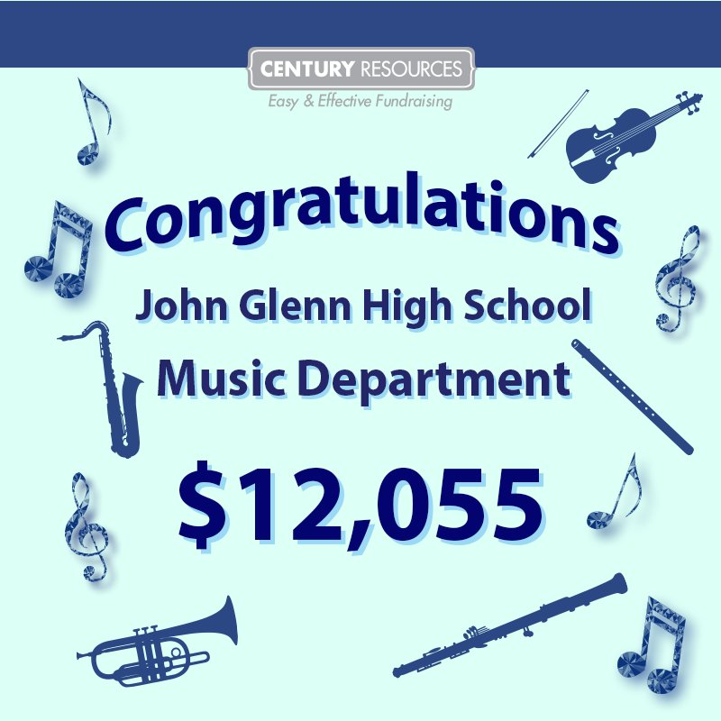 CenturyResource's tweet image. Congratulations John Glenn High School Music Department on your successful FUNDRAISER!!! #CenturyResources #FUNdraisingPros