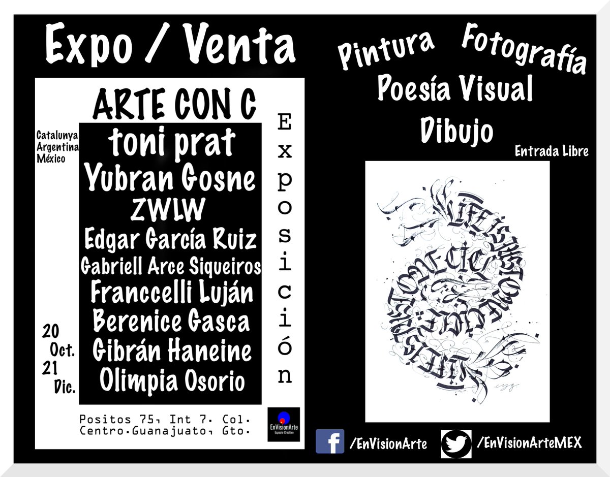 EnVisionArteMEX's tweet photo. EXPO / VENTA
#ARTECONC
Argentina, Cataluña y México
#pintura #dibujo #fotografia #poesíavisual #artevisual #exposición 
#Guanajuato #artistas #venta #contemporaryart https://t.co/Vgj1HbHL3f