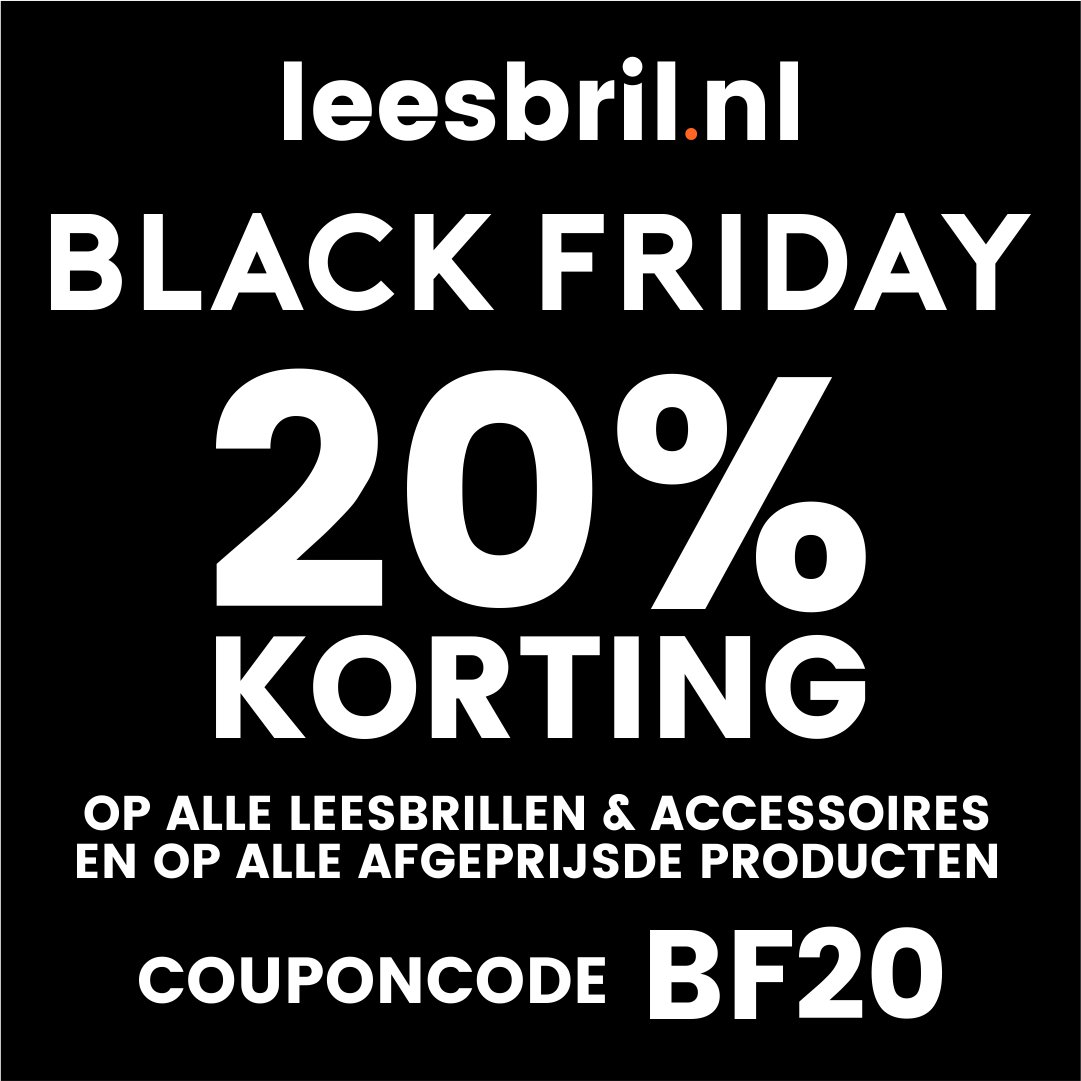 24-11-17 #BlackFriday bij Leesbril.nl. 20% #korting op alle producten. leesbril.nl