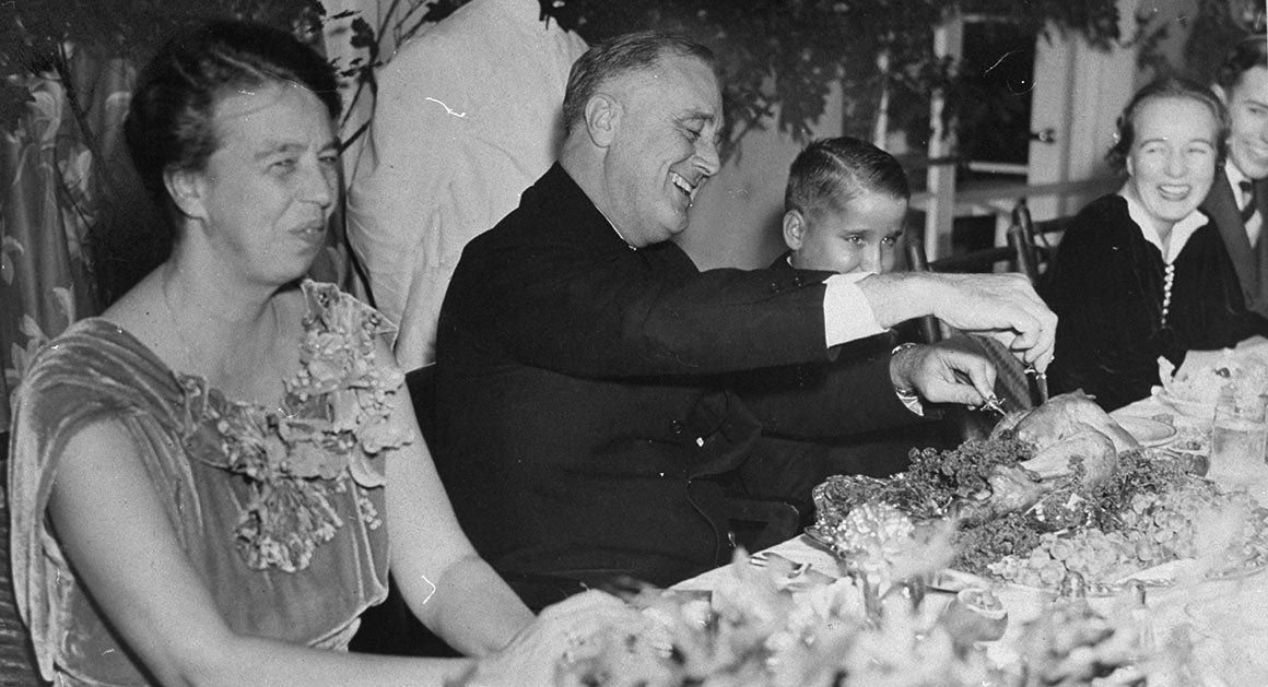 US President Franklin Roosevelt has moved Thanksgiving holiday forward 1 week, to today- he's afraid holding it on last Thursday in November, 29th, will damage Christmas sales in shaky American economy.