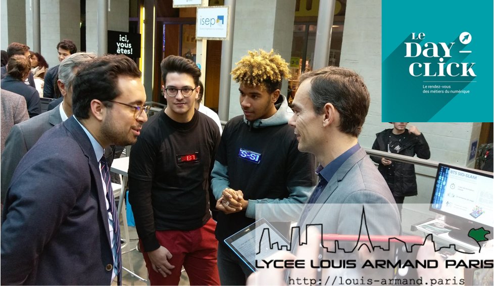 PhTAILLARD's tweet photo. #DayClick, le rendez-vous annuel des métiers numériques. Grâce à tous ses partenaires, dont @Academie_Paris, Syntec Numérique a créé un événement unique avec + de 6 000 visiteurs pour découvrir les métiers et les formations du numérique. Merci au Lycée Louis-Armand (75015) ! https://t.co/rFmKt8H16O