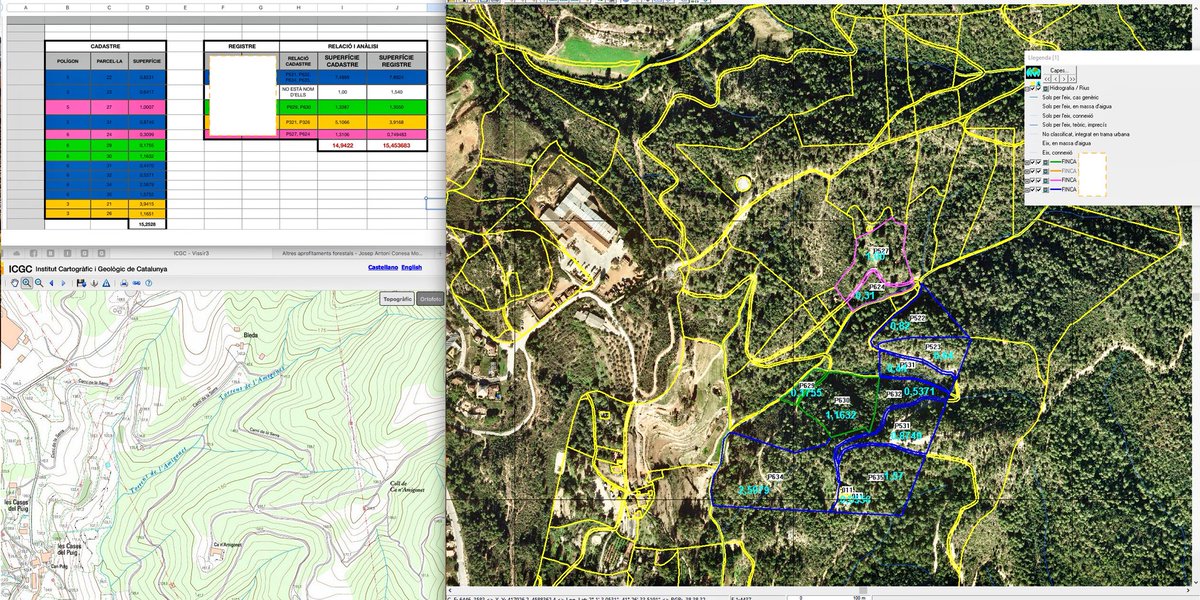 entrearbres's tweet photo. Correcció de la situació #cadastral i la #juridica (#escriptures) amb la realitat #fisica de #finques #rustegues #canamigonet #elpapiol #baixllobregat
#cartografia #SIG #mapas #deslinde #topografico https://t.co/o4SERVOpo2