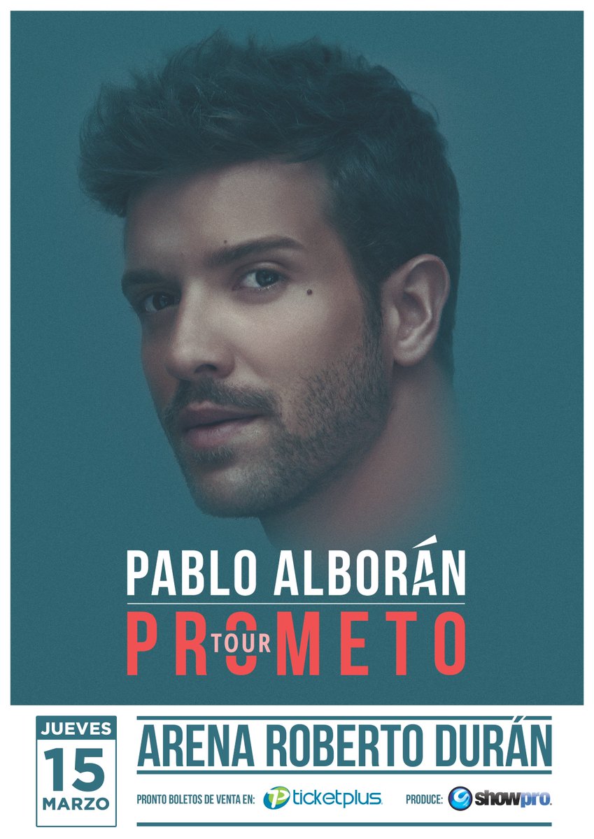 showpropanama's tweet photo. ¡CONFIRMADO!
El artista español con más ventas a nivel internacional, PABLO ALBORÁN, traerá su tour #Prometo este 15 de marzo.
Con 42 discos de platino, no te pierdas el concierto de la voz española del momento. Boletos a la venta a partir del 1 de diciembre en @TicketplusPTY https://t.co/xbyq5ULeGF