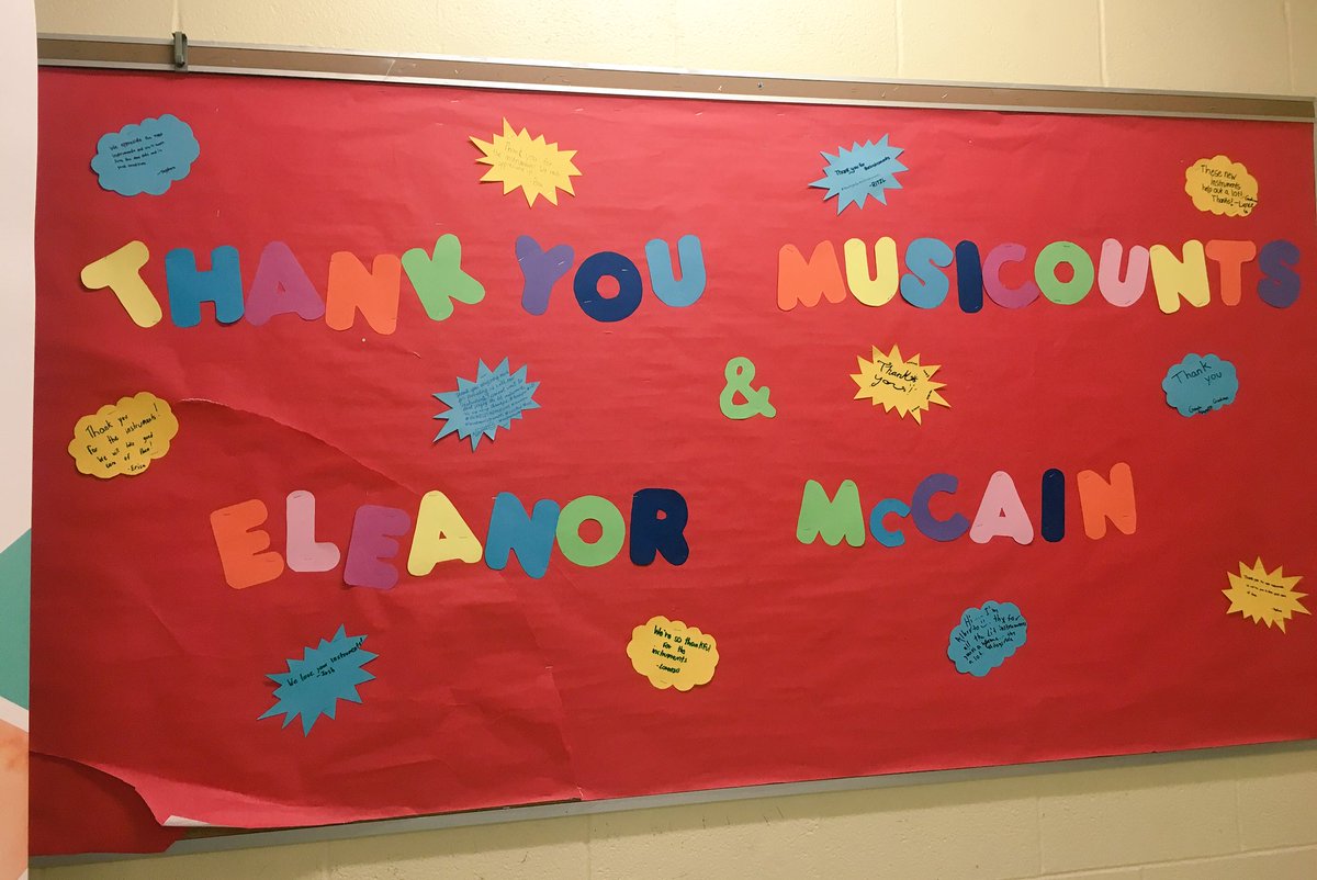 MusiCounts's tweet photo. So excited to be at St. Aidan school with @Eleanor_McCain & @mattdusk celebrating the school’s #TNTCS Band Aid grant of instruments! @TCDSB https://t.co/zIFdsHWjHX