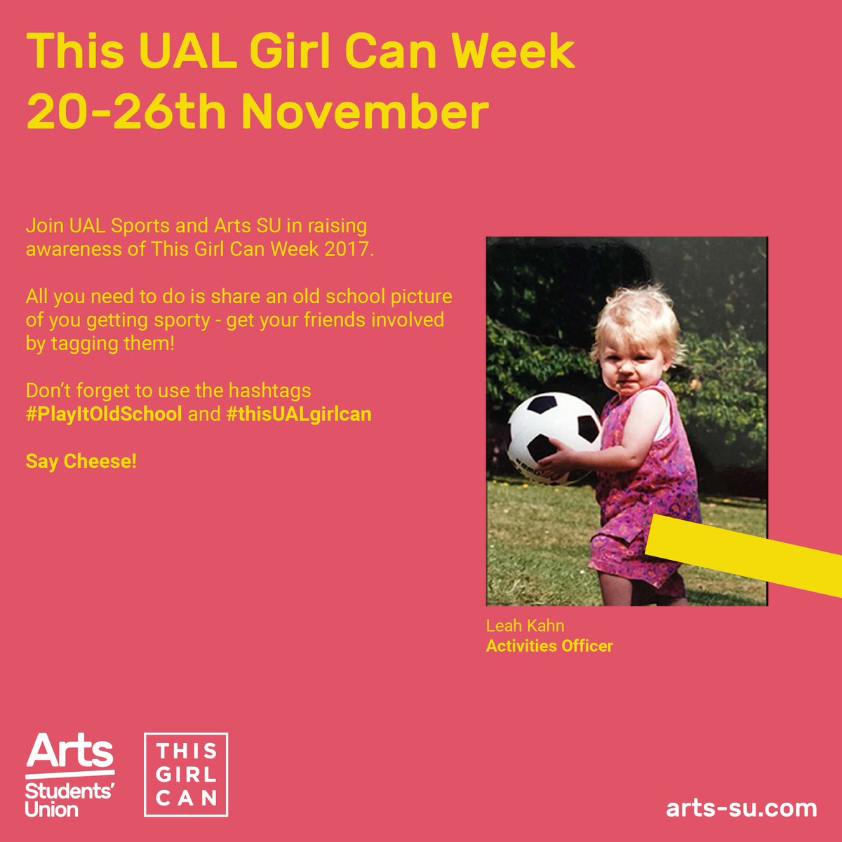 UAL_Sport's tweet photo. Join UAL Sport in celebrating women in sport by uploading old sporty pictures and tagging your friends to do the same 🎉🏋️‍♀️🏆
#thisUALgirlcan #playitoldschool https://t.co/KS5jFcpHGQ