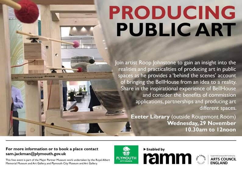 kaleider's tweet photo. Join artist, @RAMPceramics @ExeterLibrary on Wed 29 November at 10.30 for a free mid-week morning talk on the realities and practicalities of producing art for public spaces. https://t.co/rjhZKGtgoA