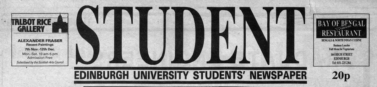 CRC_EdUni's tweet photo. 30 years ago in @TheStudentPaper: former Edinburgh student released from South Africa detention; library rocked by 5pm Friday closure; Thailand as an “original, colourful and exciting” holiday destination https://t.co/EJvGjo2cBF #studentarchive https://t.co/JjG4Wx1DbF