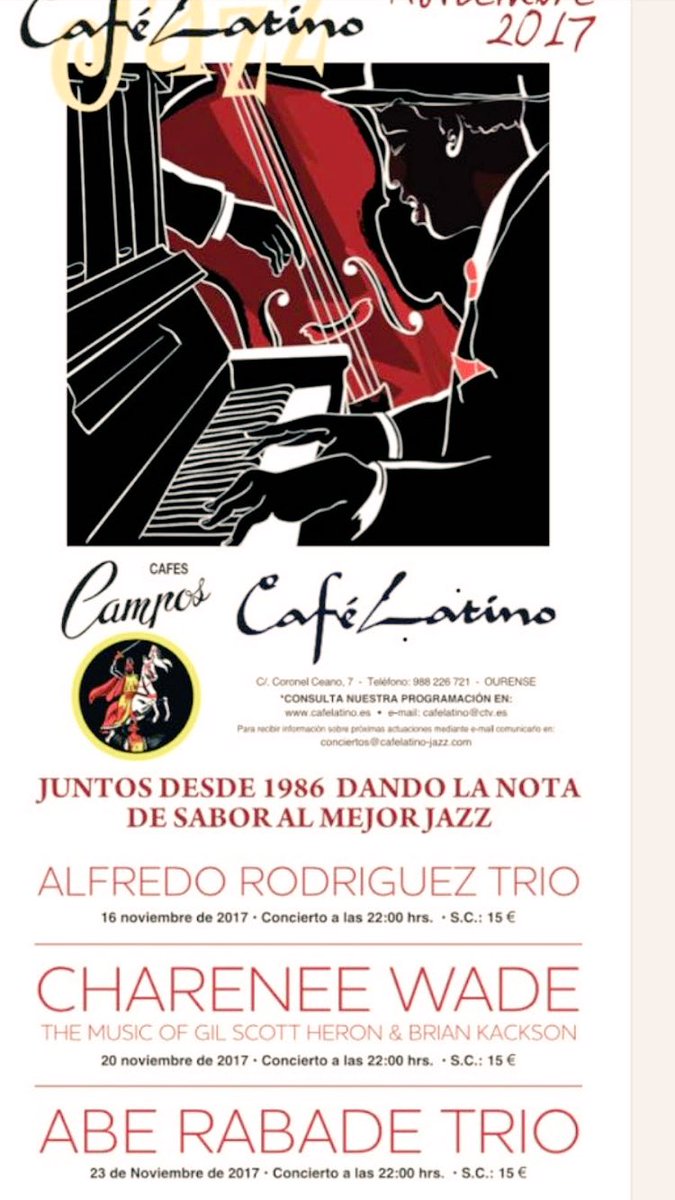 Esta noche con Abe Rábade Trío en el Café Latino de Ourense! #aberabade #pablomartincaminero #brunopedroso #jazz #galicia