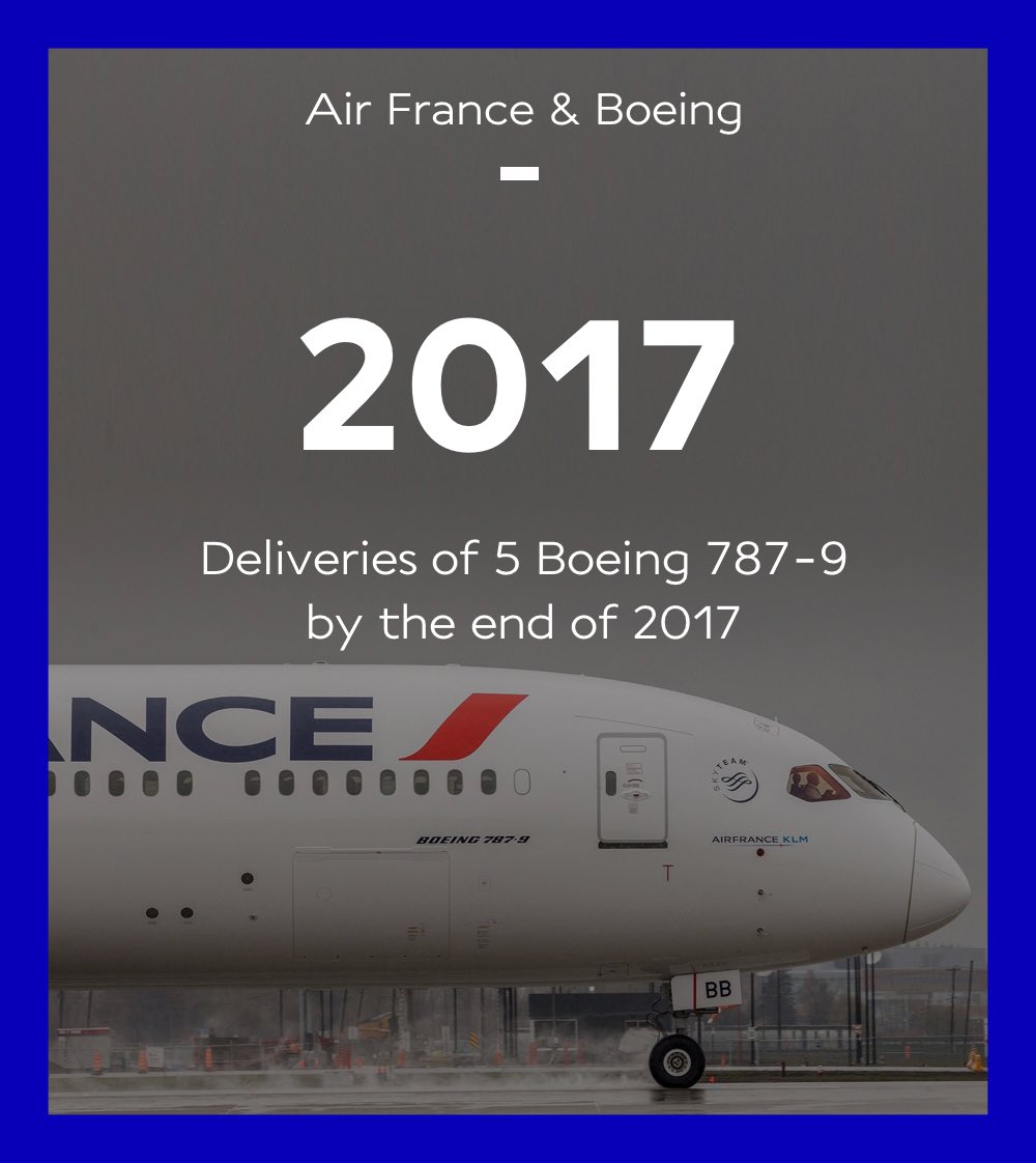 AFnewsroom's tweet photo. While our 5th #B787 just arrived in Paris, a throwback with @BoeingAirplanes more than 60 years of shared history ✈️ #AF787 🇫🇷 👉 https://t.co/lpCty9IBWU https://t.co/YQAGkuHCBt