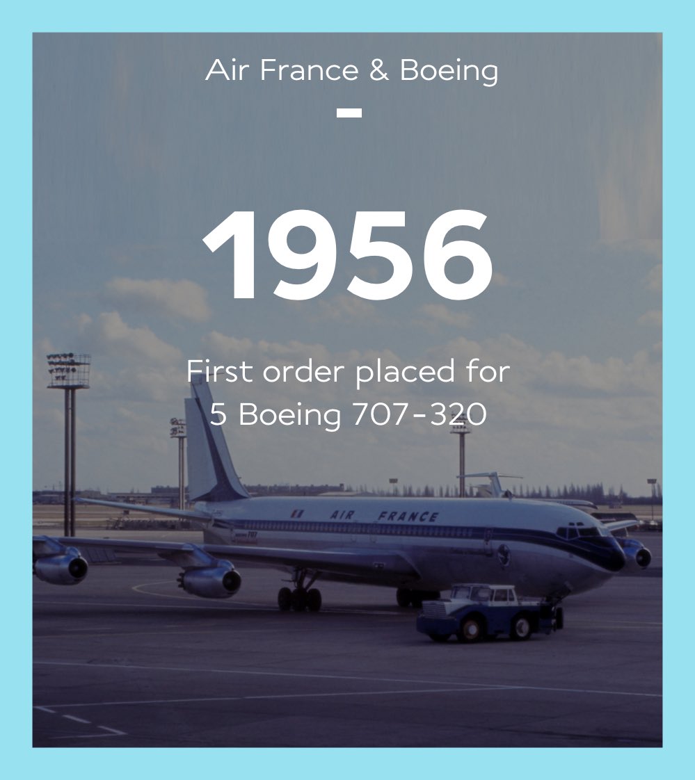 AFnewsroom's tweet photo. While our 5th #B787 just arrived in Paris, a throwback with @BoeingAirplanes more than 60 years of shared history ✈️ #AF787 🇫🇷 👉 https://t.co/lpCty9IBWU https://t.co/YQAGkuHCBt