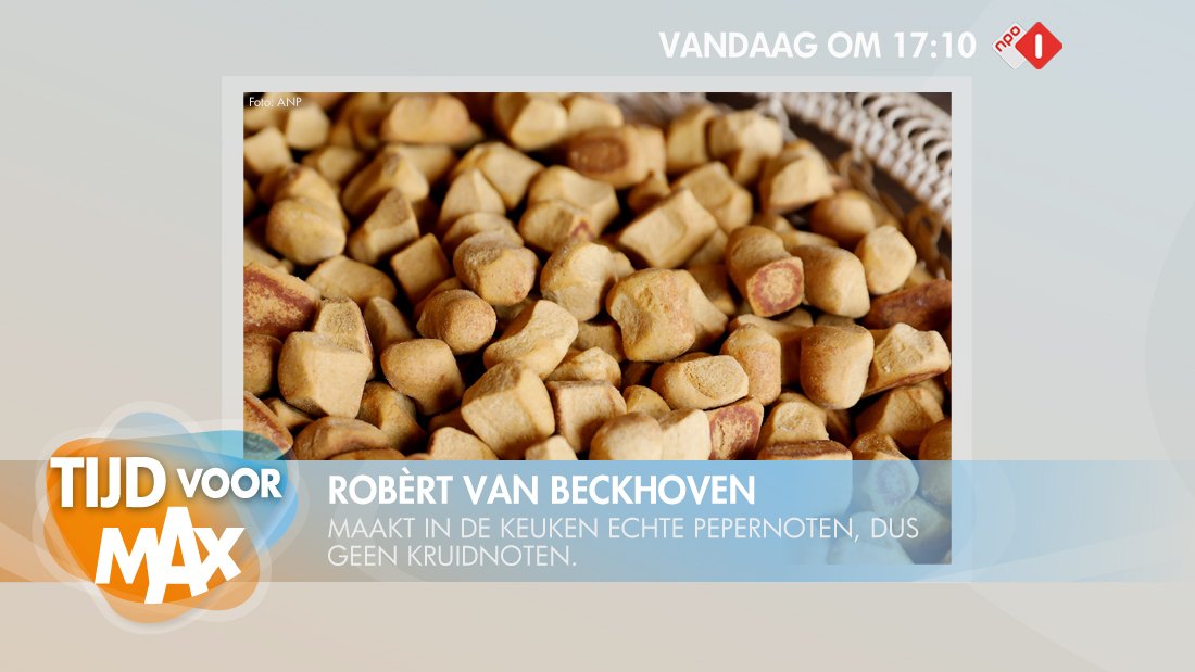 Vamiddag in #tijdvoorMAX: Er zit geen peper in pepernoten, waarom heten ze toch zo? <a href="/BijRobert/">Robert van Beckhoven</a> legt het uit.