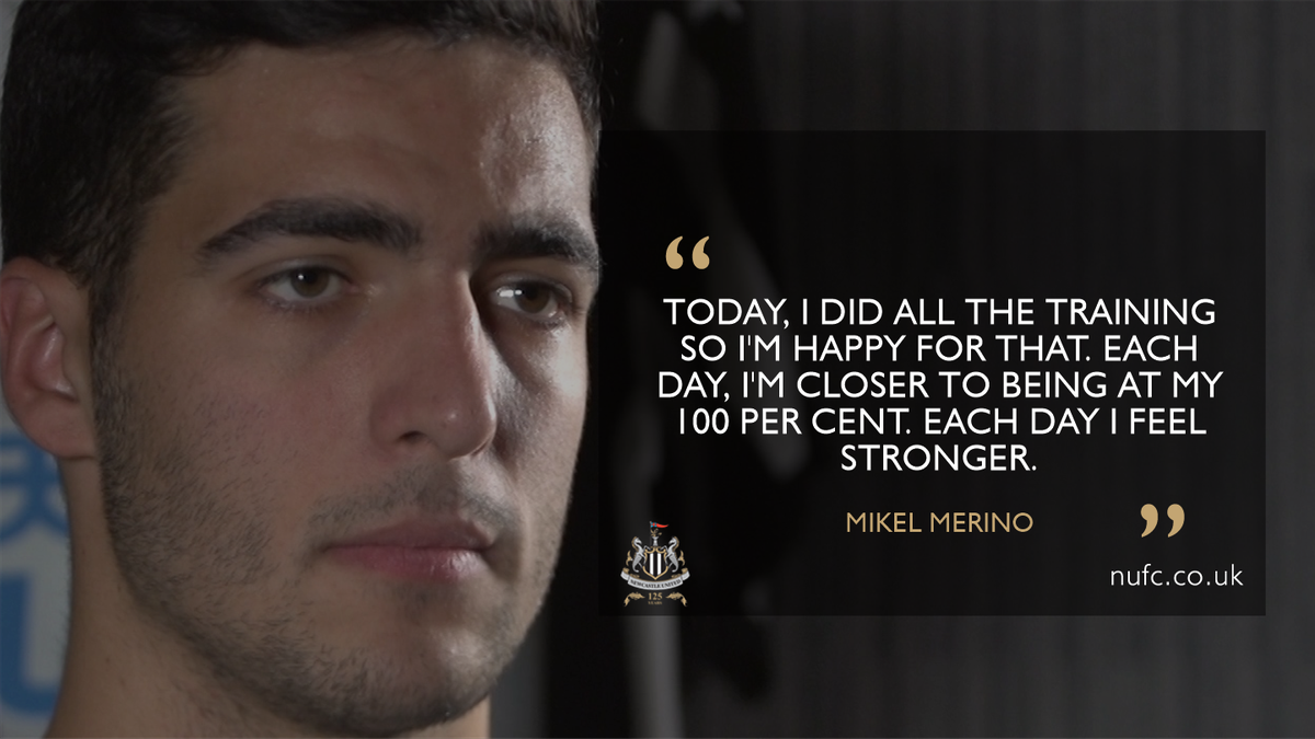 NUFC's tweet photo. 🎥 @mikelmerino1 has been speaking to NUFC TV this afternoon as he continues to recover from the back injury which has kept him out of the last three games.
 
Watch the full interview: https://t.co/eBTLUhktFZ #NUFC https://t.co/my88OEB0ZF