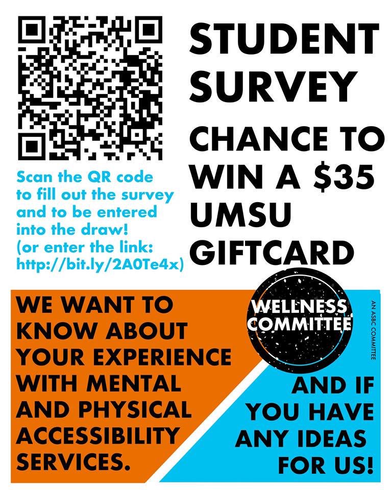 ATTN: U of M Arts Students
The ASBC Wellness Committee would like to hear from you! :) 
bit.ly/2A0Te4x
￼