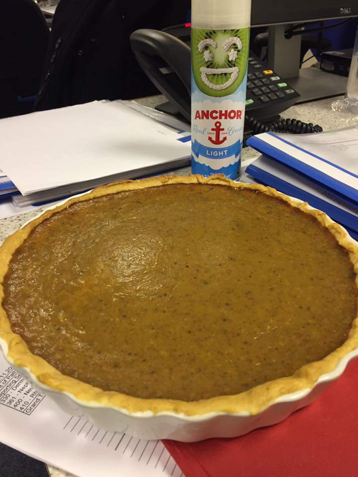 Dionerog44's tweet photo. First ever taste of pumpkin pie today Happy thanksgiving folks #stillnotsure #anotherslice? https://t.co/jzV22SJWnR