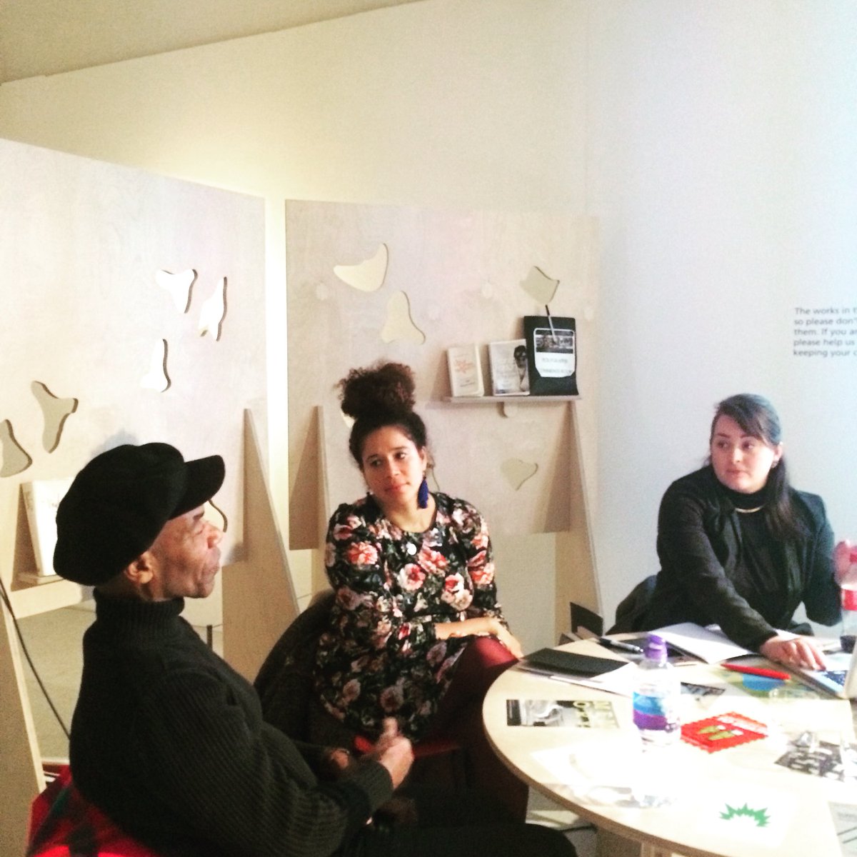 GlasgowGoMA's tweet photo. Conversation before the #artisttalk with #TamJoseph on 3 decades of practice including @GlasgowMuseums #collectionwork #Timespan https://t.co/kLBOXYUJFY
