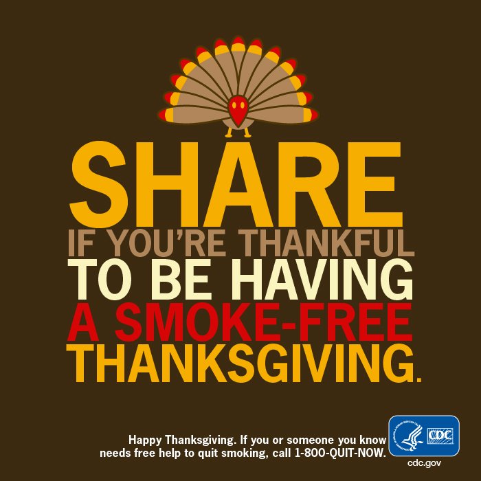 NWIMinorityTPC's tweet photo. Quit smoking this Thanksgiving!

#QuitNow #Stoptoday #Smokefree #Thanksgiving2017 https://t.co/UDbTQuOAIg