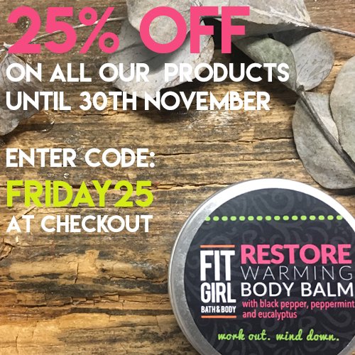 FitGirlBath's tweet photo. ✨Black Friday offers are LIVE✨

25% Off | on all our products until 30th November.Enter Code: FRIDAY25
Treat yourself or purchase a pressie Go, go, go!⠀ #blackfriday #skincare #offer #skin #skincareroutine #aesthetic #beauty #spa #treatment #norwich #happy #healthy #realwomen https://t.co/nrXoGUj4gx