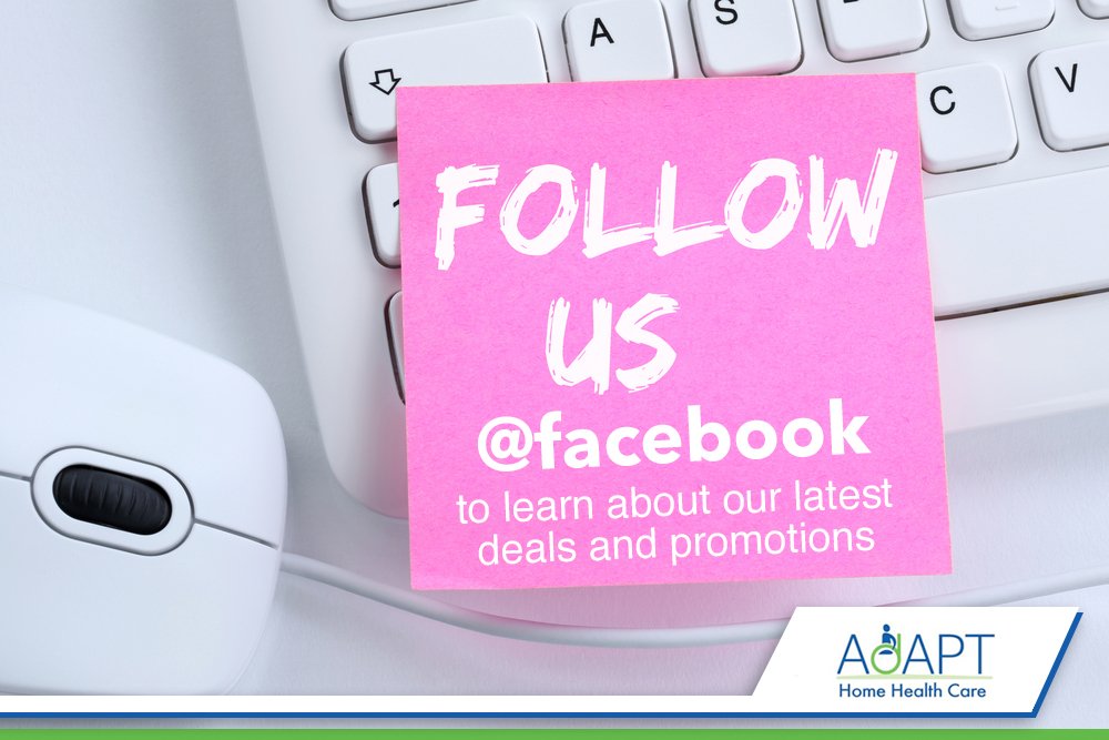 AdaptHomeHealth's tweet photo. Follow #AdaptHHC on Facebook to be the first to learn about our latest deals and promotions! https://t.co/Oc1AJj0H4g https://t.co/T2lbI5cMJ9