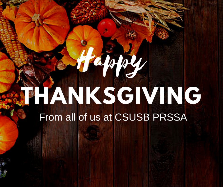 PRSSA_CSUSB's tweet photo. We would like to wish everyone a very happy thanksgiving! https://t.co/zCGOxim8aY