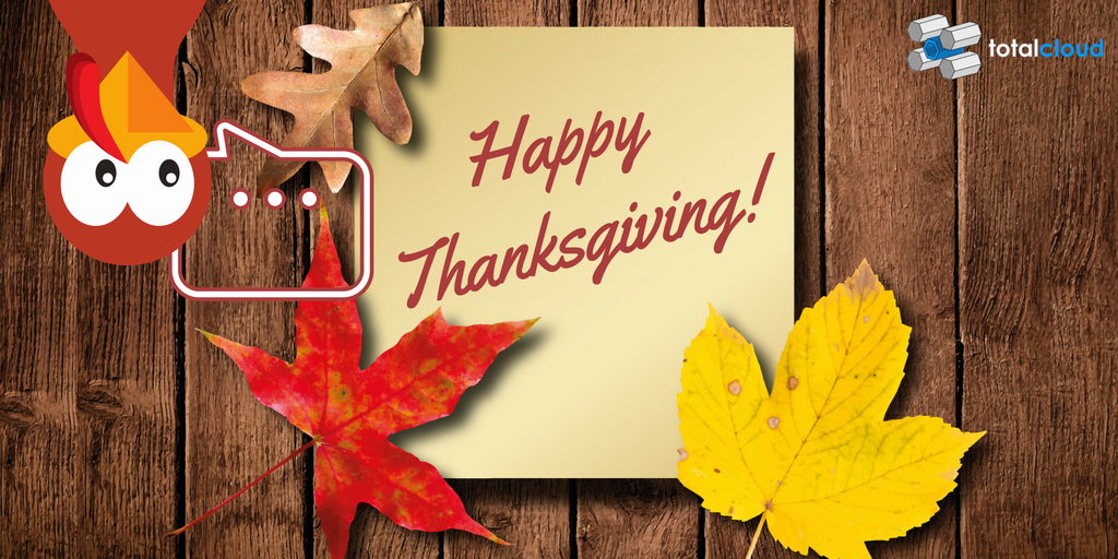 totalcloudio's tweet photo. Team @TotalCloudio wishes everyone #HappyThanksGiving! What are you #thankful for this year? #DevOps practices? #PublicCloud? #AWS? #Azure? #AI? #ImmersiveUX? Have a great #ThanksGiving2017. https://t.co/MsPyjf2fcY
