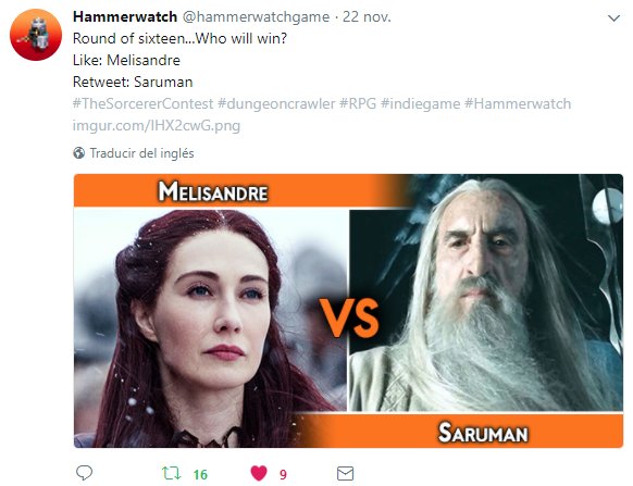 hammerwatchgame's tweet photo. Saruman has qualified for quarter final round
#TheSorcererContest  #dungeoncrawler #RPG #indiegame #Hammerwatch https://t.co/Gu2NRgqb2s