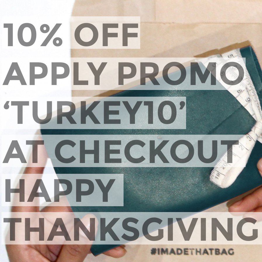 imadethatbag's tweet photo. Happy thanksgiving to our home base America! We are giving 10% off for a very limited time. Have a browse whilst the Turkey (or Tofurky) is cooking! https://t.co/lOBADsJRm6 https://t.co/hgDz0G4f9X