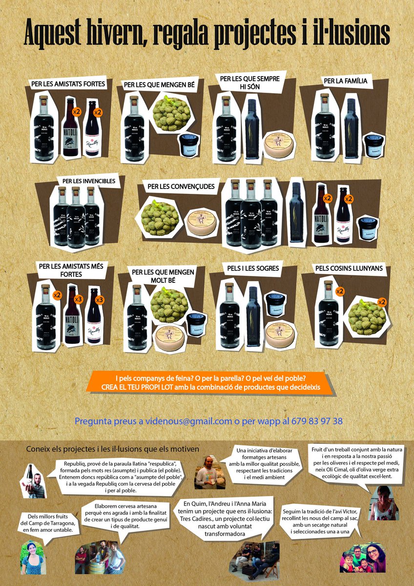 TresCadires's tweet photo. @JudQuintana @SomEnergia @SomConnexio @SomMobilitat @coop_57 @fiareBE @arc_coop @tonilodeiro @opcions I productes de qualitat de petites productores :D @TresCadires @menjamiques @republiqbeer @FormatgesCamps @CervesaMatoll @nous_avi #AntiBF #DiaAlternativesConsum https://t.co/rFdEISwl1a