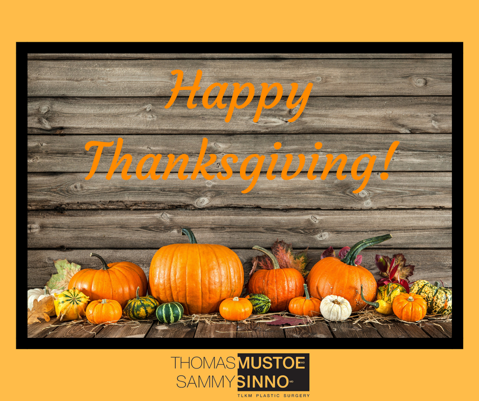 DrThomasMustoe's tweet photo. Wishing you a very happy #Thanksgiving #Chicago from the office of Drs. Thomas Mustoe and @sammysinnoMD! https://t.co/SdNTB8TfK8
