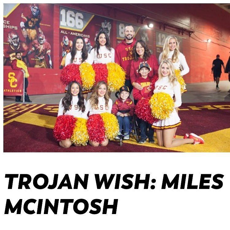 SoCalCureSMA's tweet photo. In the season of giving thanks, we are so grateful to USC and Cure SMA So Cal Gala of Hope committee member Paige McDaniel for their efforts in granting Miles McIntosh with his USC Trojan Wish! Miles, Type II, was nothing but smiles! Read about it here: … https://t.co/3XtMUpi3lB https://t.co/06EJNM1jCk