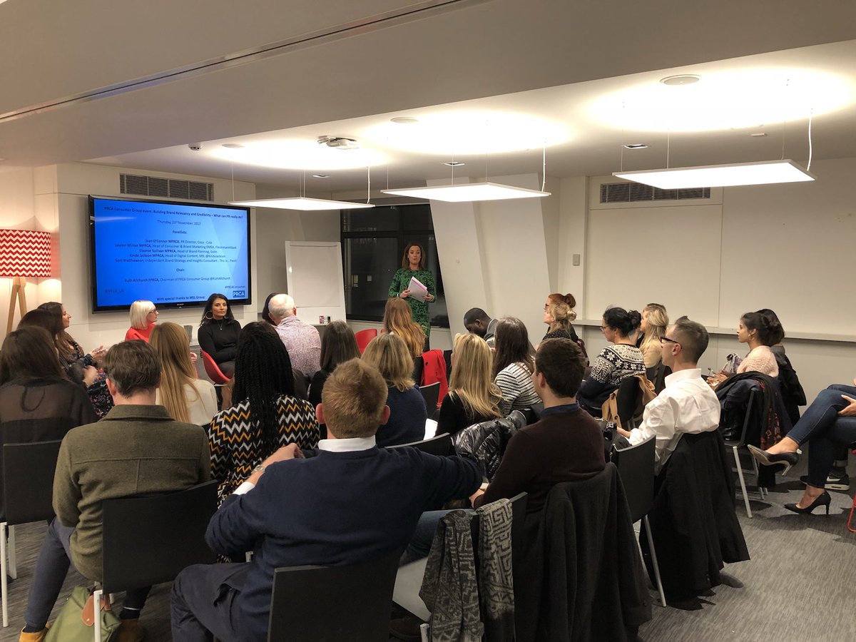 IzziArrow's tweet photo. Another day, another PRCA event (or two!) Iβm here at the #PRCAConsumer Group event, hosted by @MSLGROUP_UK whilst some of my dear colleagues are at @hotwireglobal for the launch of the #PRCAEvaluation Group. #BusyBees πππ https://t.co/gxQHNKe8ef