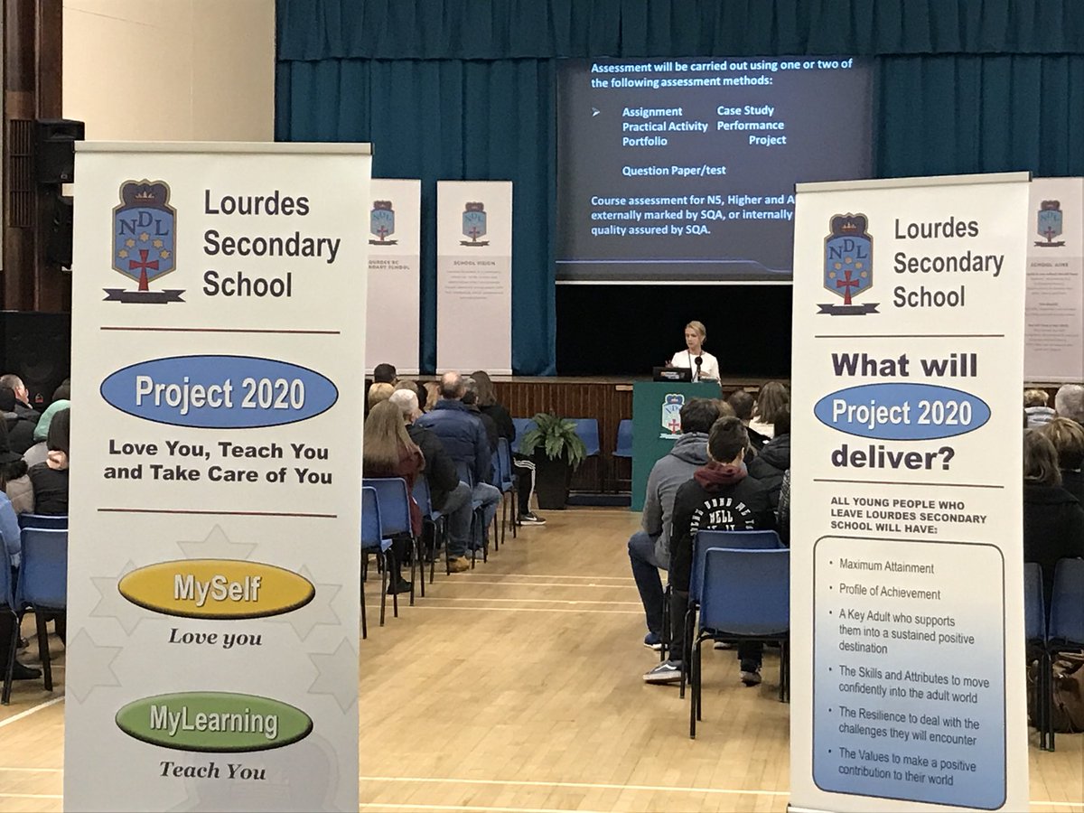 LourdesSec's tweet image. Senior School Information Evening in full swing #raisingattainment #supportingprogress #yourchildmatters #love #care #teach #sqa