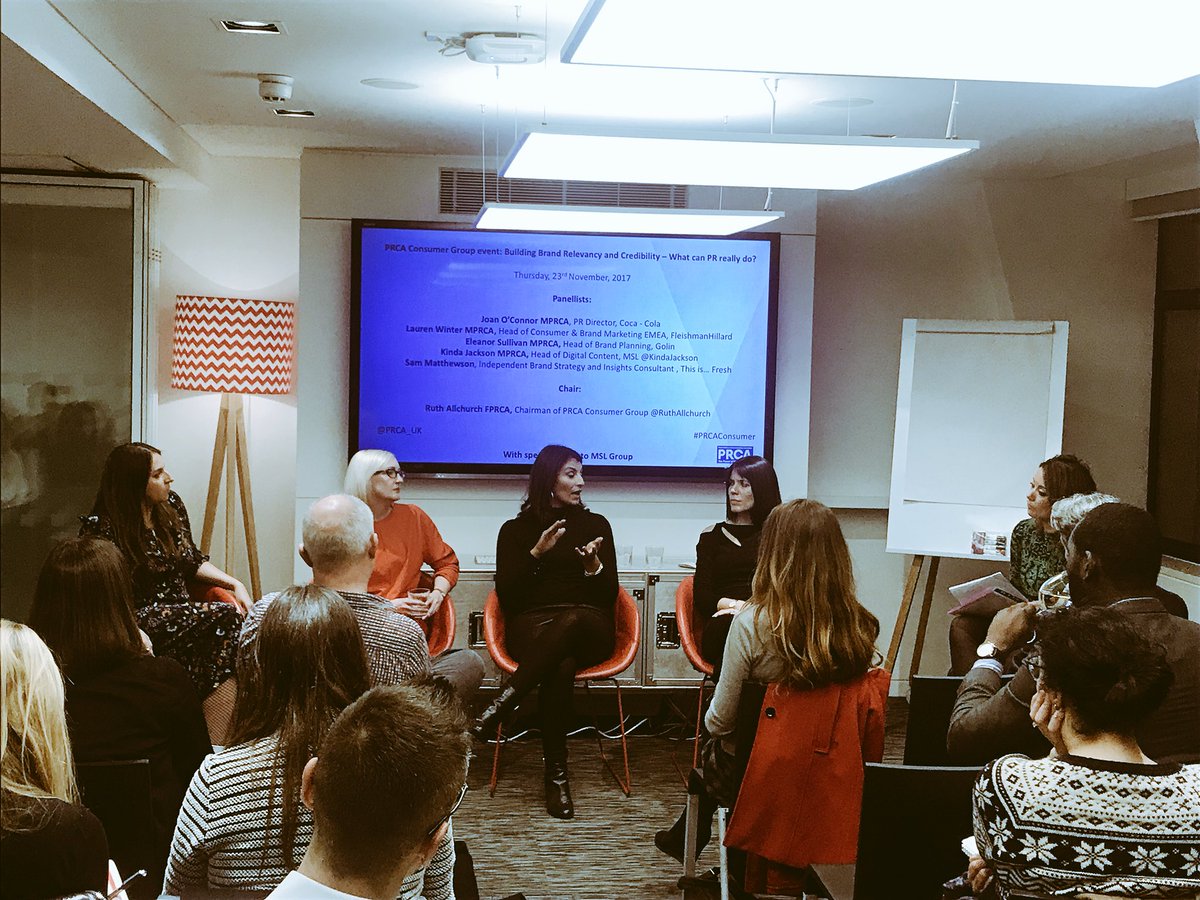 SouhaKhairallah's tweet photo. Such a fantastic panel at the @PRCA_UK Consumer Group Building Brand Relevance and Credibility event @RuthAllchurch @joandoconnor #prcagroups.thanks for hosting us @msl_group https://t.co/jlZPgKHsF3