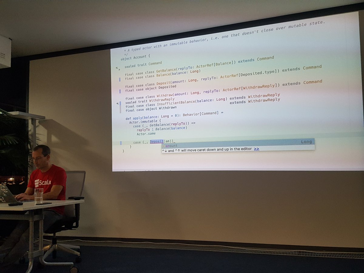 m4nl5r's tweet photo. @hseeberger presenting #Akka #AkkaTyped. Awesome talk so far. thanks @codecentric for hosting! https://t.co/Im1b6lbbr5