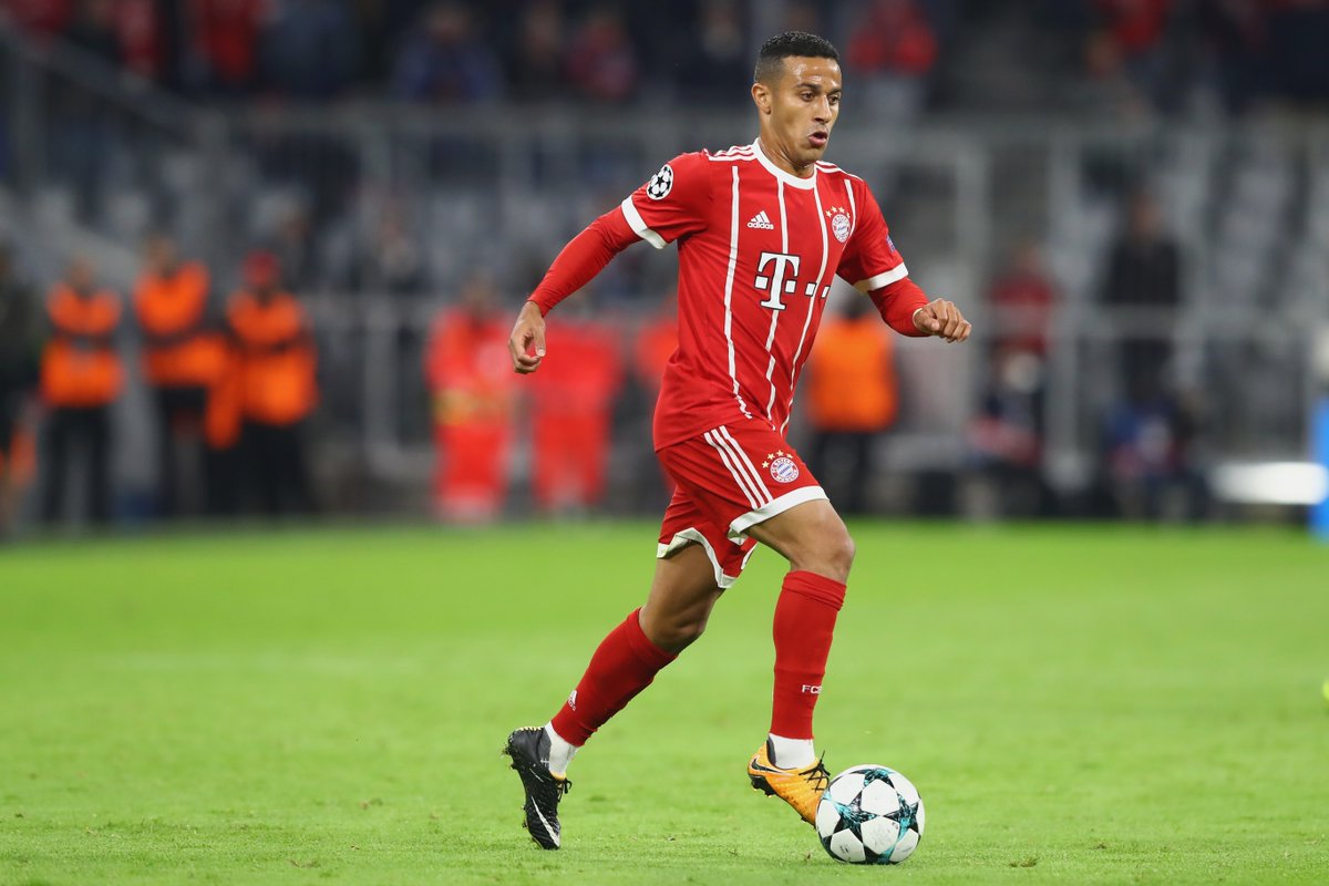 FCBayernEN's tweet photo. .@Thiago6 suffered a partial tear to his thigh muscle in #RSCAFCB yesterday.
Come back stronger, Thiago 💪 https://t.co/nfJsvTaIqT